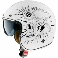 MT Helmets Casque Moto Vintage Jet MT Casques Le Mans 2 SV DILER B0 Glossy Pearl White -MTT Helmets Magasin casque moto vintage jet mt casques le mans 2 sv diler b0 glossy pearl white 129449
