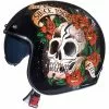 MT Helmets Casque Moto Vintage Jet MT Casques Le Mans SV 2 Skull & Roses A1 Noir Rouge -MTT Helmets Magasin casque moto vintage jet mt casques le mans sv 2 skull roses a1 noir rouge 112716