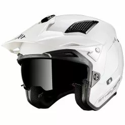 MT Helmets Casque MT Trial Trial Casques DISTRICT Solid A0 Glossy White